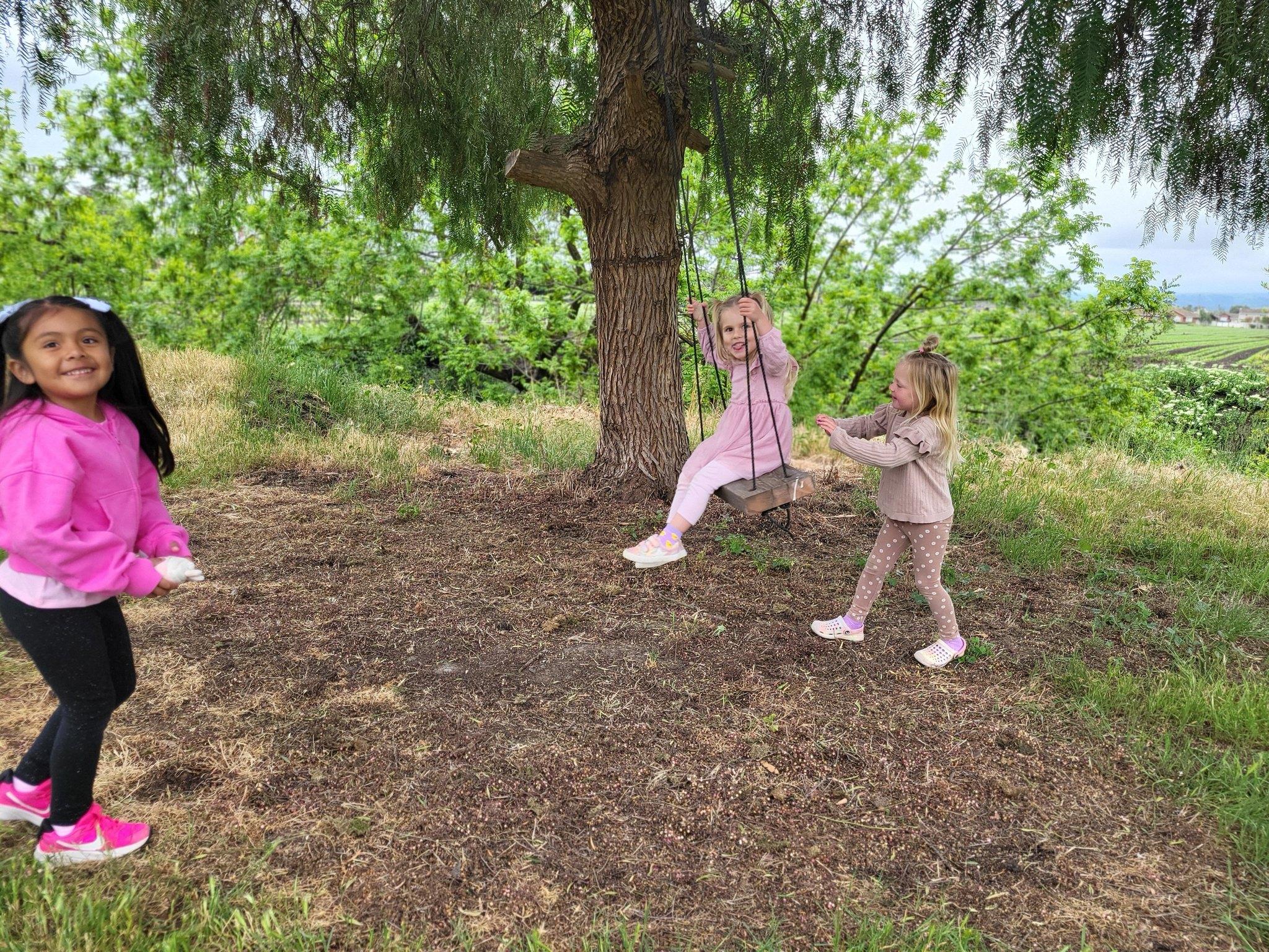 Children playing outdoors at summer camp